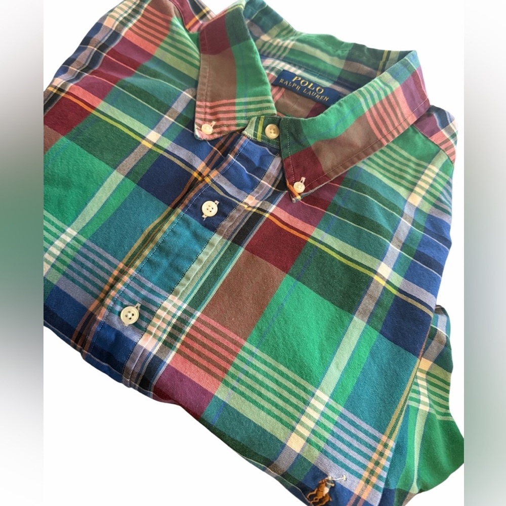 Ralph Lauren 3XB Men’s Multi Colored Plaid Flesh Tone Pony Button Down Shirt LS